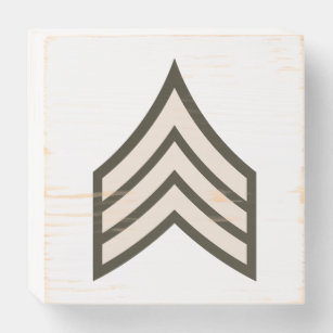Army Sergeant rank Wooden Box Sign