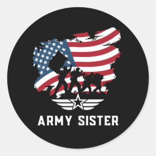 Army Sister Classic Round Sticker