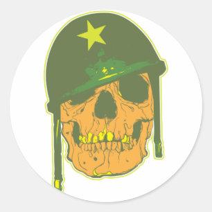 Army Skull Classic Round Sticker