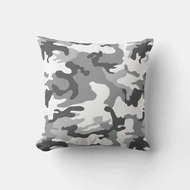 Army Snow Camouflage Fleece Blanket Cushion (Front)