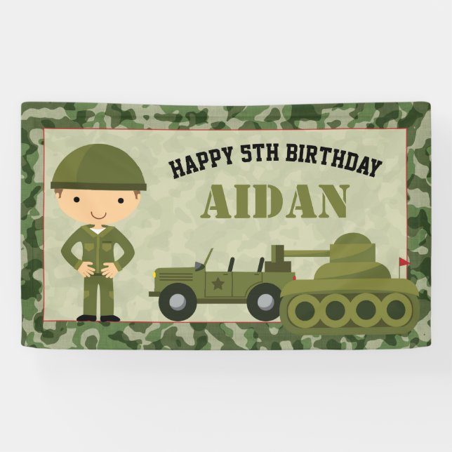 Army / Soldier Banner (Backdrop) Personalised (Horizontal)