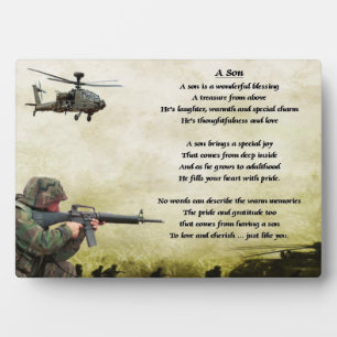 Army Soldier Son poem Plaque