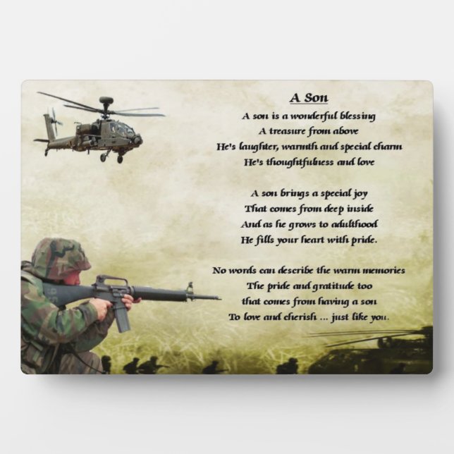 Army Soldier Son poem Plaque (Front)