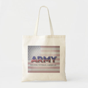 Army “Soldier, Veteran, American” Tote Bag
