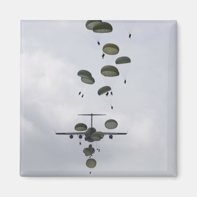 Army Soldiers jump out of a C-17 Globemaster II Magnet (Front)