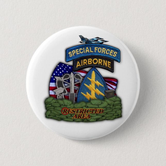 army special forces green berets veterans Button (Front)