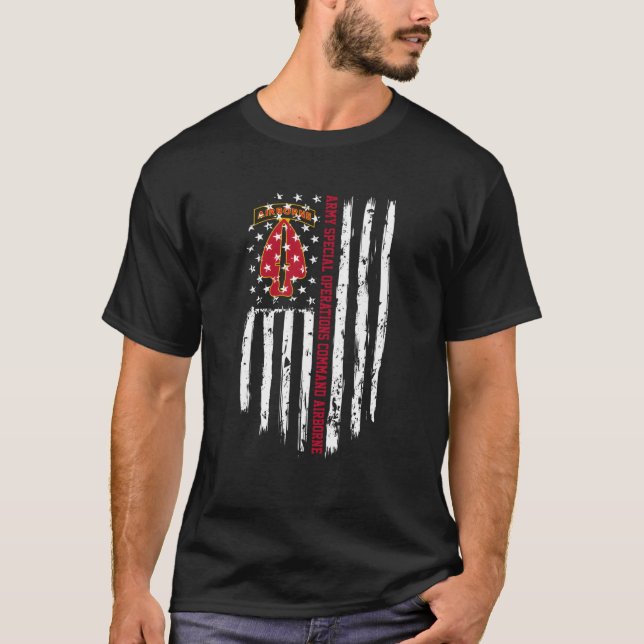 Army Special Operations Command Usasoc American Fl T-Shirt (Front)
