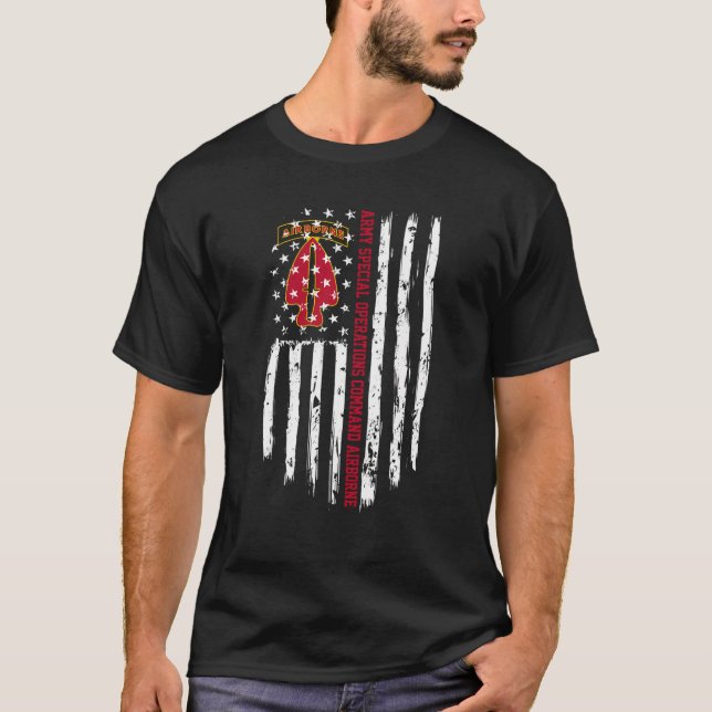 Army Special Operations Command Usasoc American Fl T-Shirt (Front)