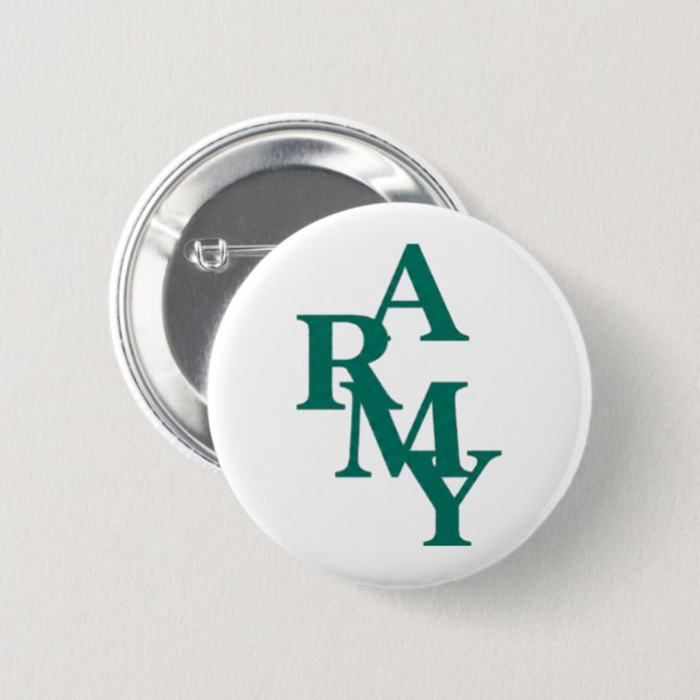 Army Stacked Bold Typography Minimal Design 6 Cm Round Badge (Front & Back)