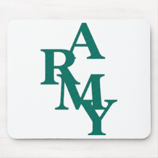 Army Stacked Bold Typography Minimal Design Mouse Pad (Front)