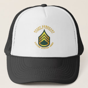 Army - Staff Sergeant - SSG - Combat Veteran Trucker Hat