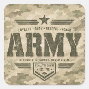 ARMY STRONG SQUARE STICKER