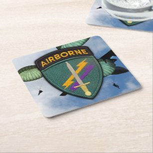 Army USACAPOC(A)  Psychological operations Square Paper Coaster