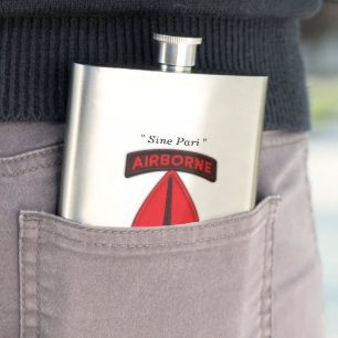 Army USASOC Special Ops SOC Veterans Vets Patch Hip Flask
