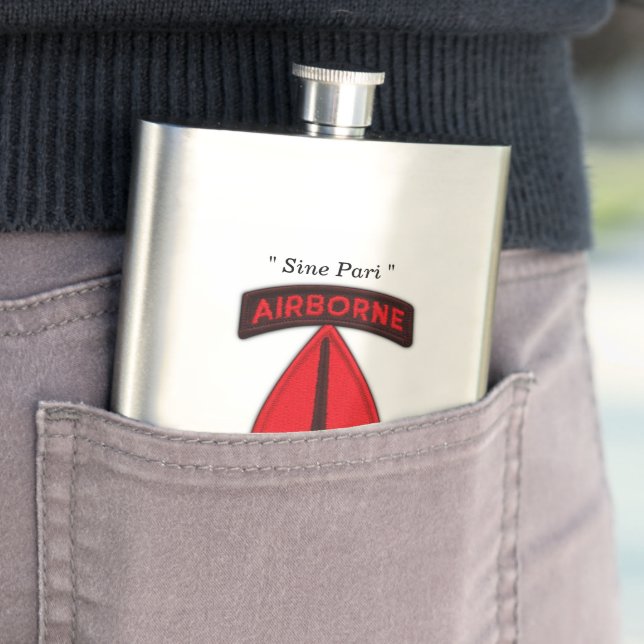 Army USASOC Special Ops SOC Veterans Vets Patch Hip Flask (In Situ)