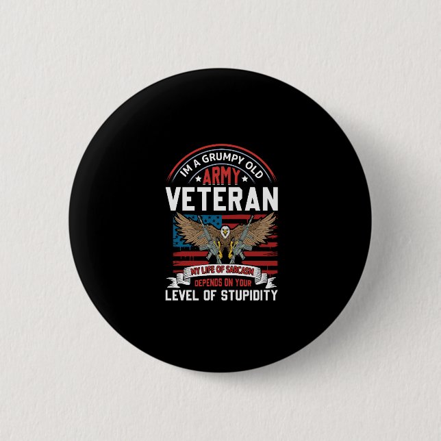 army veteran 6 cm round badge (Front)