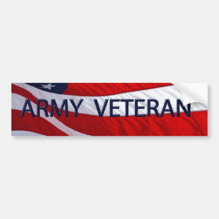 Army Veteran American Flag Bumper Sticker
