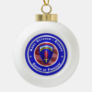 Army Veteran-Europe Keepsake Christmas Ceramic Ball Christmas Ornament