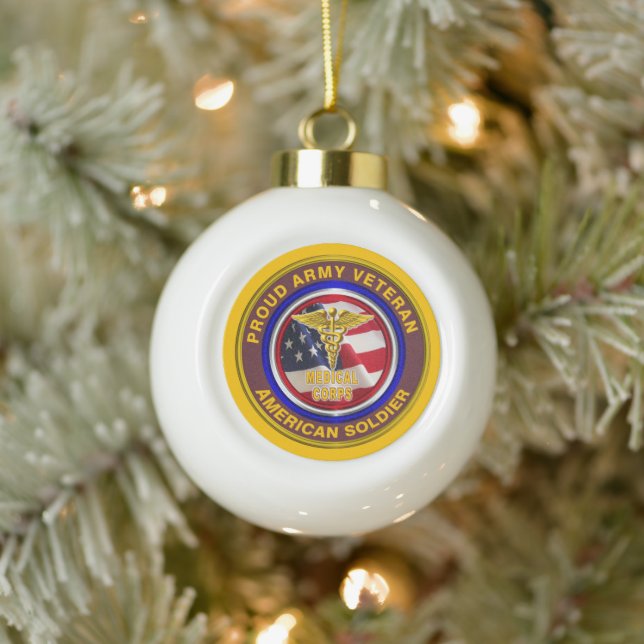 Army Veteran Medical Corps Keepsake Christmas Ceramic Ball Christmas Ornament (Tree)