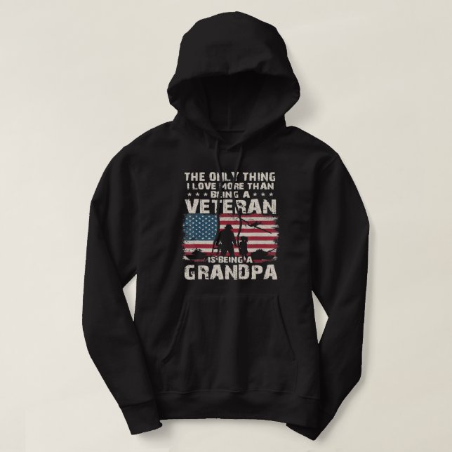 Army Veterans American Flag Being A Veteran Grandp Hoodie (Design Front)