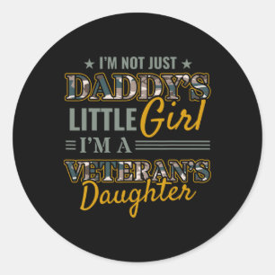 Army Veterans Daughter Peace Independence Day Tee  Classic Round Sticker