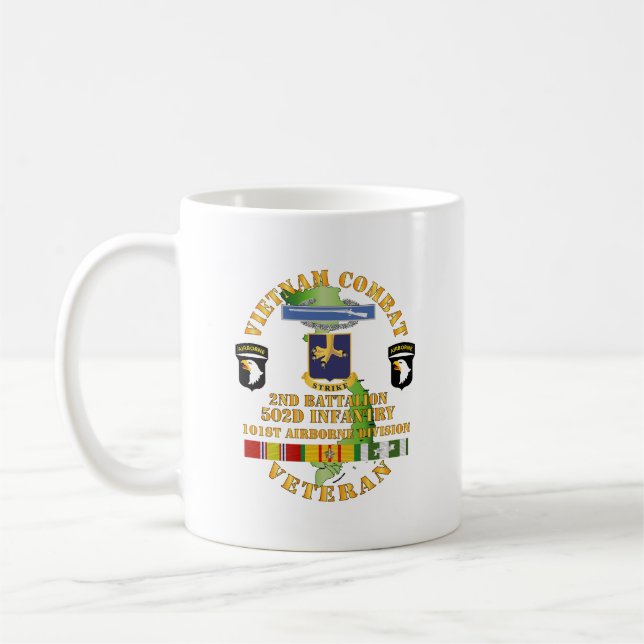 Army - Vietnam Combat Vet - 2nd Bn 502nd Infantry Coffee Mug (Left)