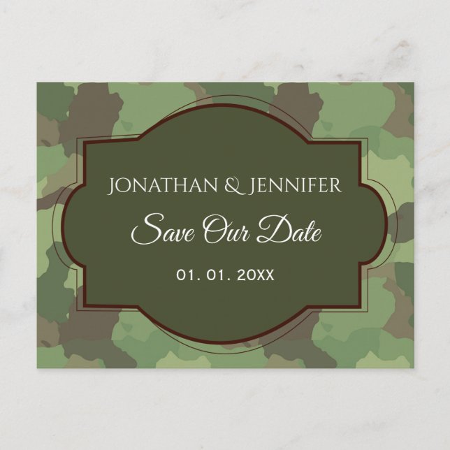 Army Wedding Save the date Announcement Postcard (Front)