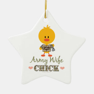 Army Wife Chick Star Ornament