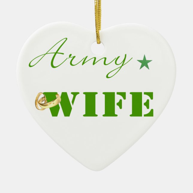 Army Wife (green) Ornament (Front)