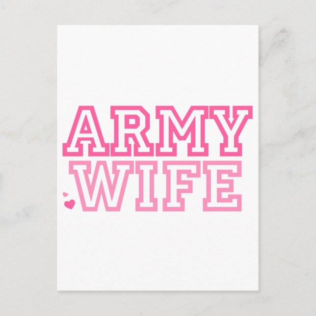 Army Wife (pink) Postcard (Front)
