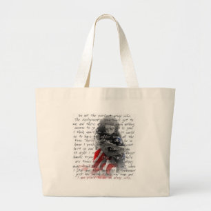 Army wife poem large tote bag