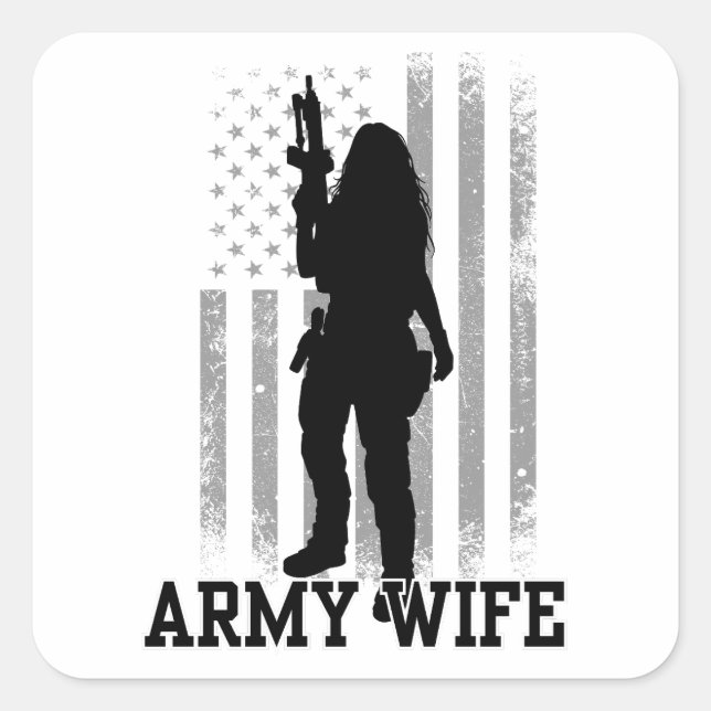 Army Wife Square Sticker (Front)