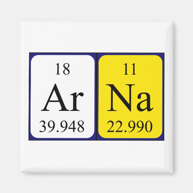 Arna periodic table name magnet (Front)