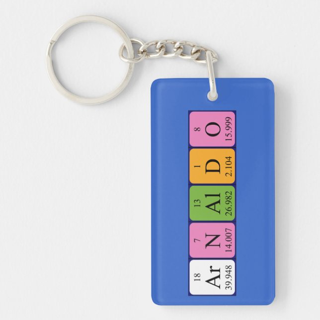 Arnaldo periodic table name keyring (Front)