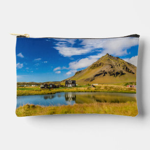 Arnarstapi Amtmansshus And Mount Stapafell, Icelan Accessory Pouch
