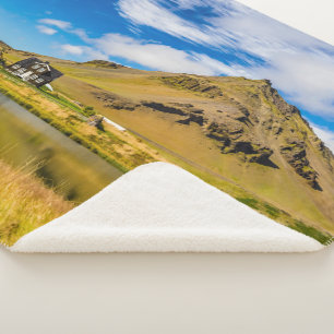 Arnarstapi Amtmansshus And Mount Stapafell, Icelan Sherpa Blanket