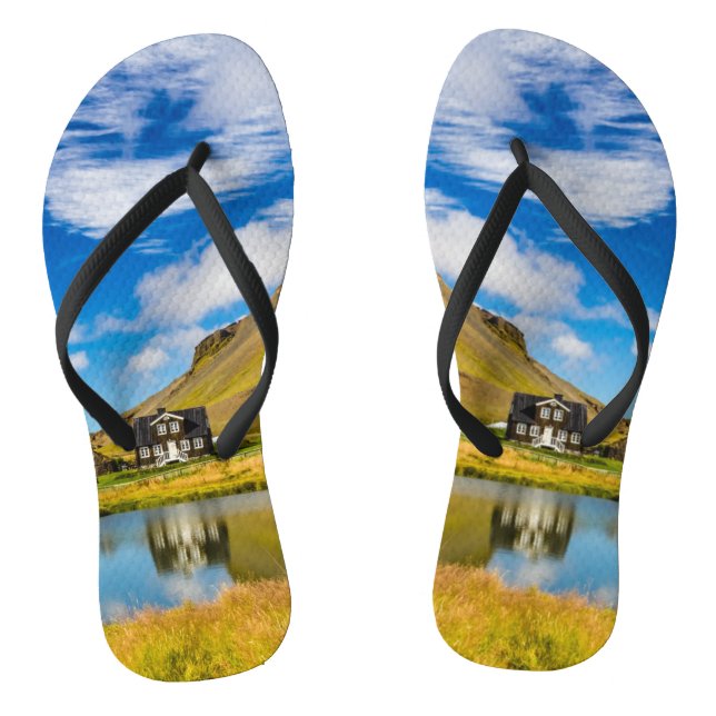 Arnarstapi Amtmansshus And Mount Stapafell, Icelan Thongs (Footbed)