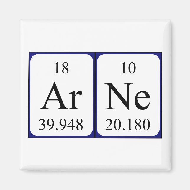 Arne periodic table name magnet (Front)