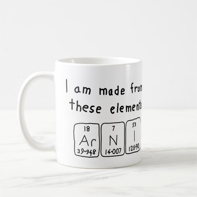 Arni periodic table name mug (Left)