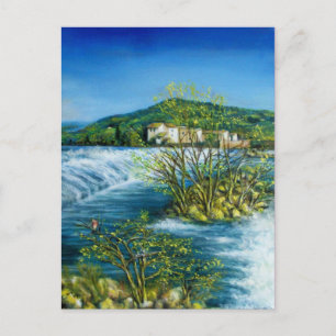 ARNO RIVER AT ROVEZZANO Florence Italy Postcard