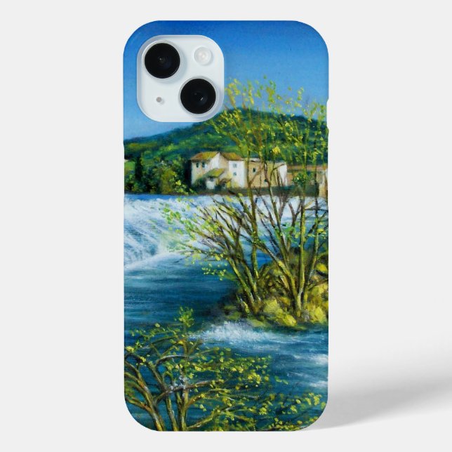 ARNO RIVER AT ROVEZZANO Florence Tuscany Landscape Case-Mate iPhone Case (Back)