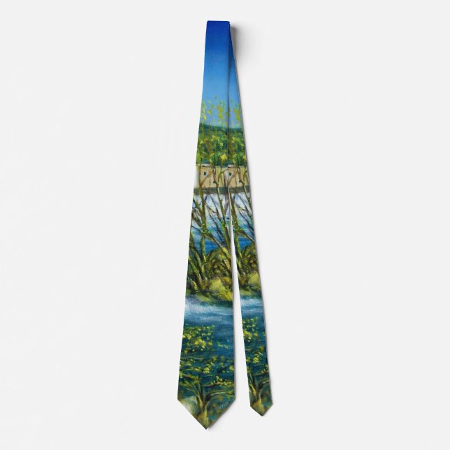 ARNO RIVER AT ROVEZZANO Florence Tuscany Landscape Tie (Front)
