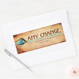 Arnold Bennett Inspirational Quote "Change" Rectangular Sticker