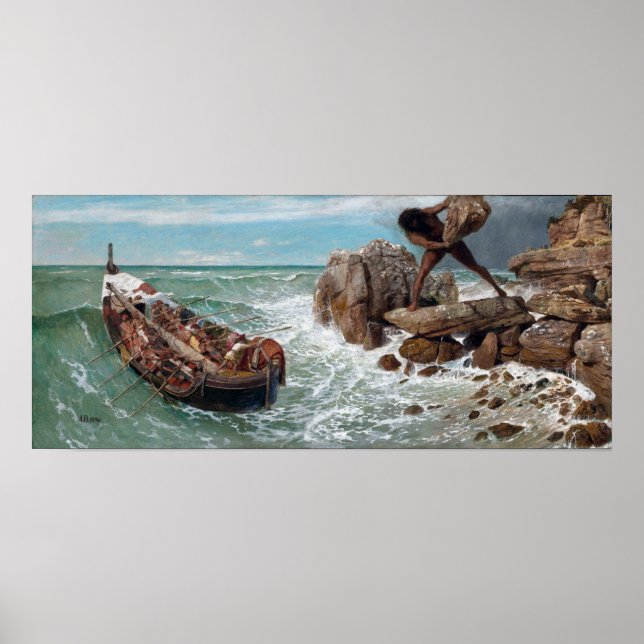 Arnold Böcklin Odysseus and Polyphemus Poster (Front)