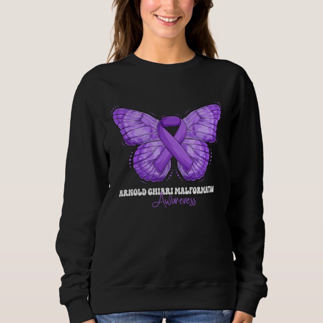 Arnold Chiari Malformation Awareness Month Purple  Sweatshirt (Front)