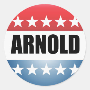 ARNOLD SCHWARZENEGGER CLASSIC ROUND STICKER