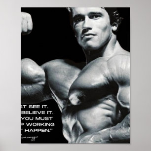ARNOLD SCHWARZENEGGER - MAKE IT HAPPEN QUOTE  POSTER