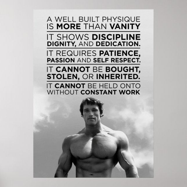 Arnold Schwarzenegger Motivational Quote Poster (Front)