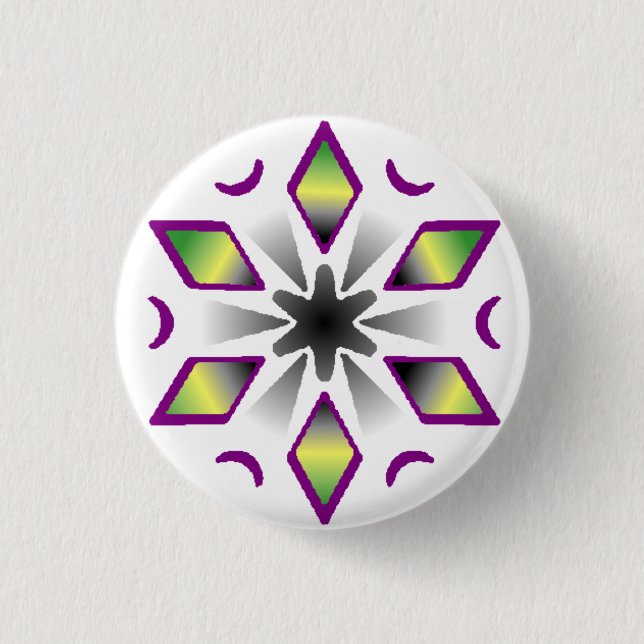 aro ace pride snowflake 3 cm round badge (Front)