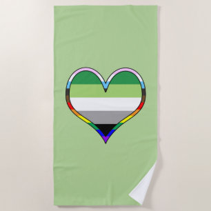 Aro Pride Heart Beach Towel